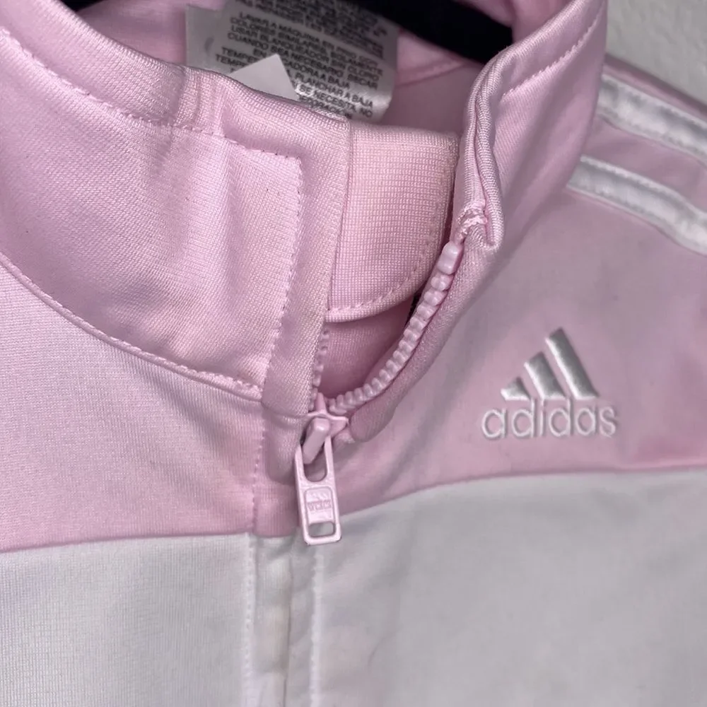 Adidas Pink White & Black Track Jacket 2T